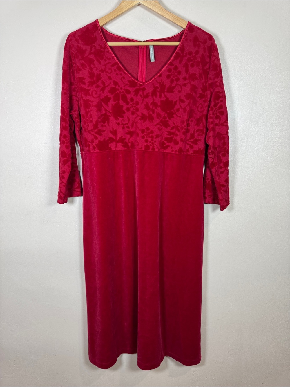 Hanna Anderson Christmas Dress Holiday Red Velvet M Festive Floral Long Sleeve